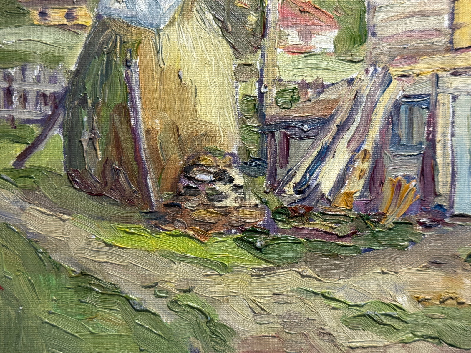 Oil painting Carpathian village Chorna Tysa K. Leonid - 6