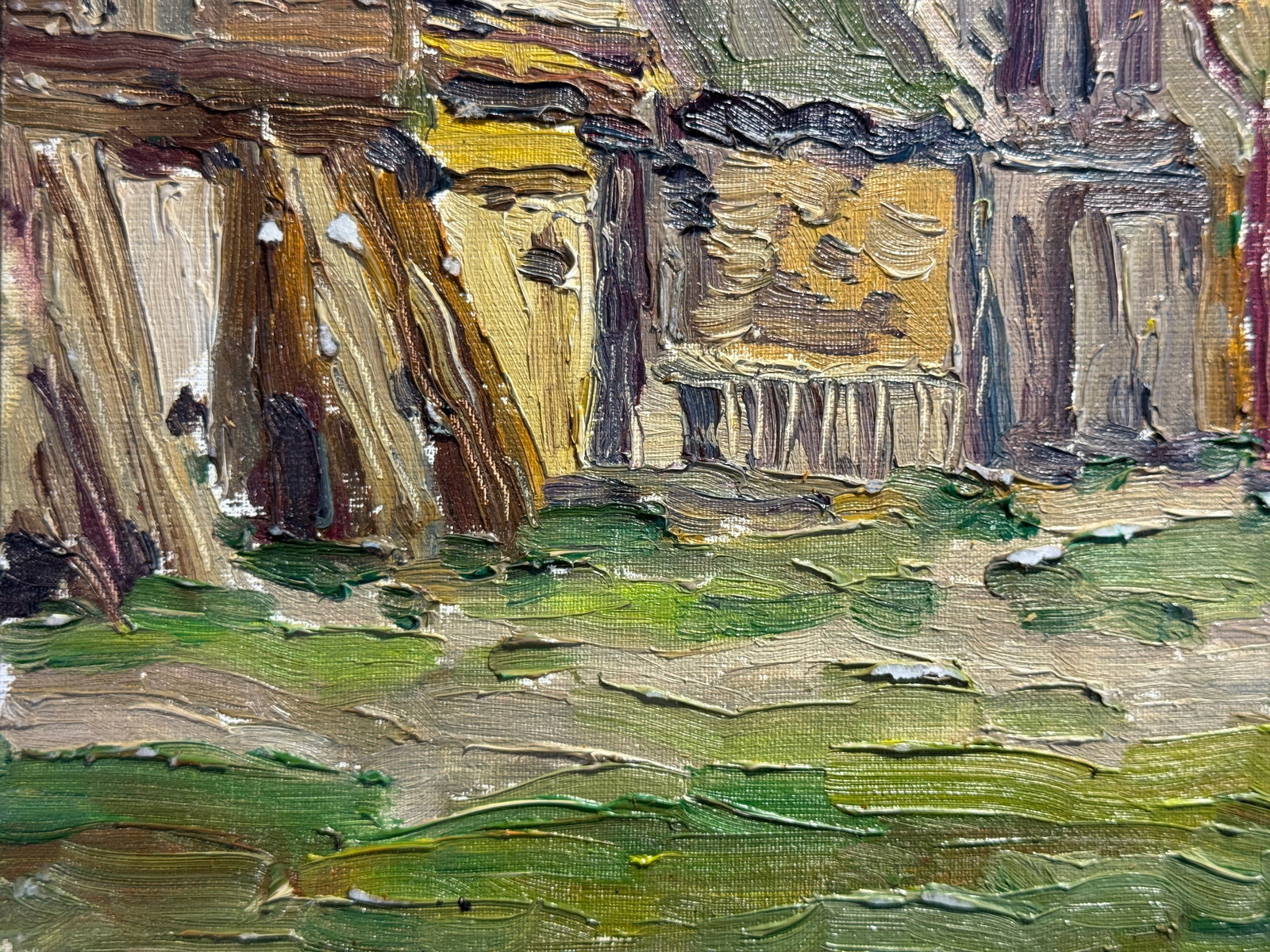Oil painting Carpathian village Chorna Tysa K. Leonid - 5