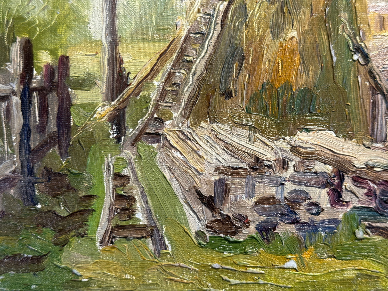 Oil painting Carpathian village Chorna Tysa K. Leonid - 5