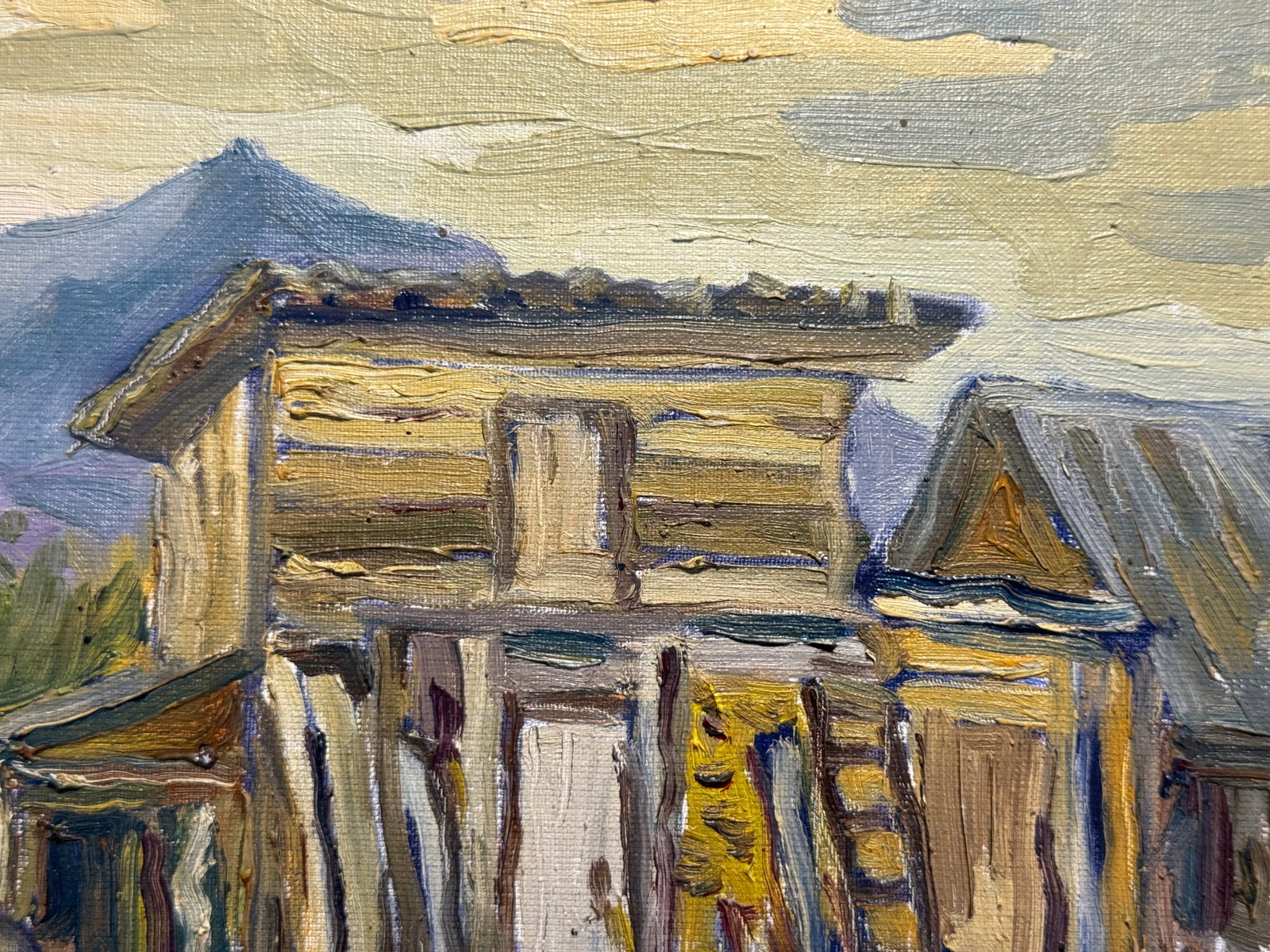 Oil painting Carpathian village Chorna Tysa K. Leonid - 4