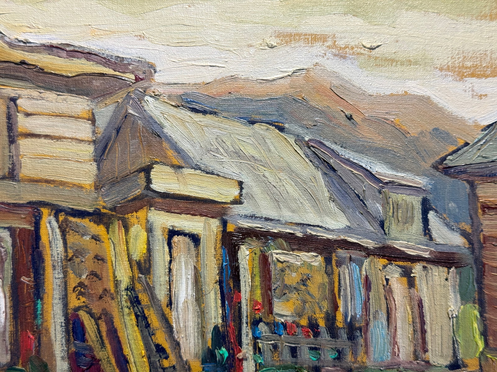 Oil painting Carpathian village Chorna Tysa K. Leonid - 3