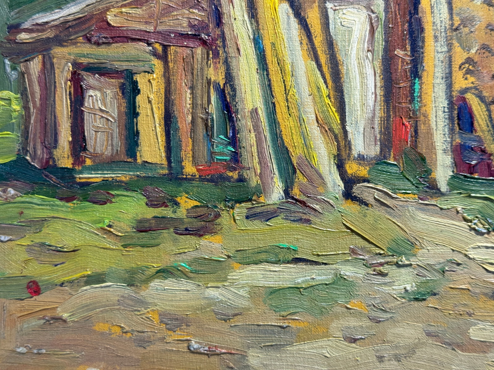 Oil painting Carpathian village Chorna Tysa K. Leonid - 5