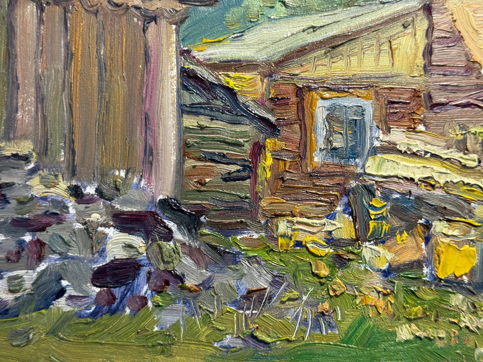 Oil painting Carpathian village Chorna Tysa K. Leonid - 3