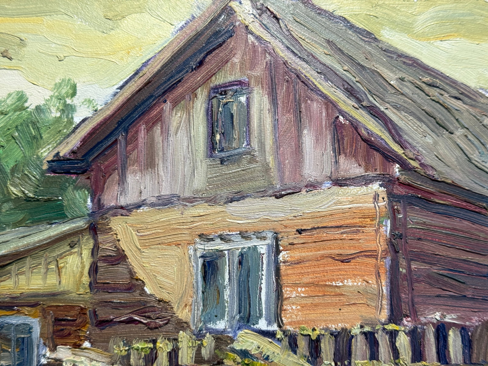Oil painting Carpathian village Chorna Tysa K. Leonid - 5