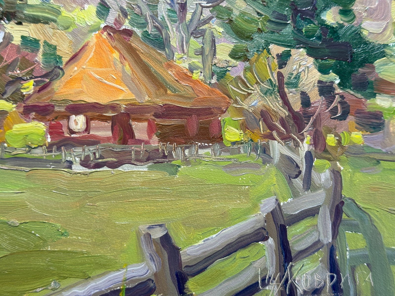 Oil painting Carpathian mountain resort K. Leonid - 4