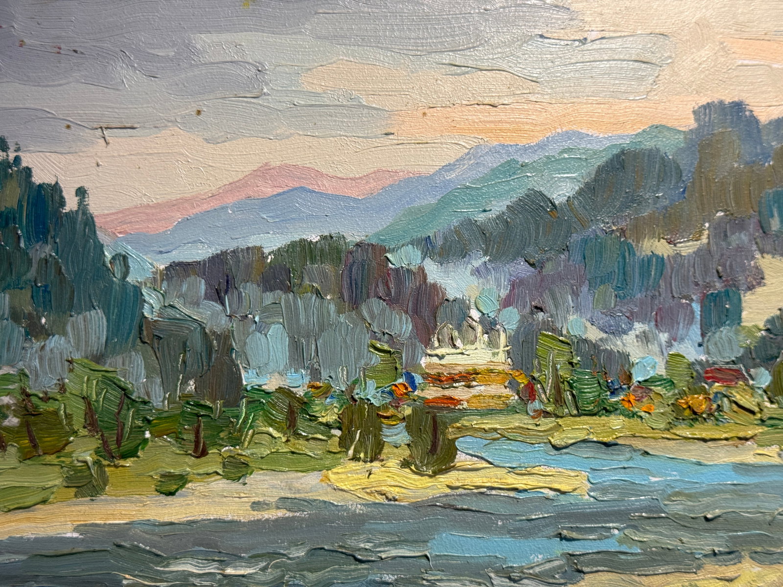 Oil painting river in the Carpathians K. Leonid - 2