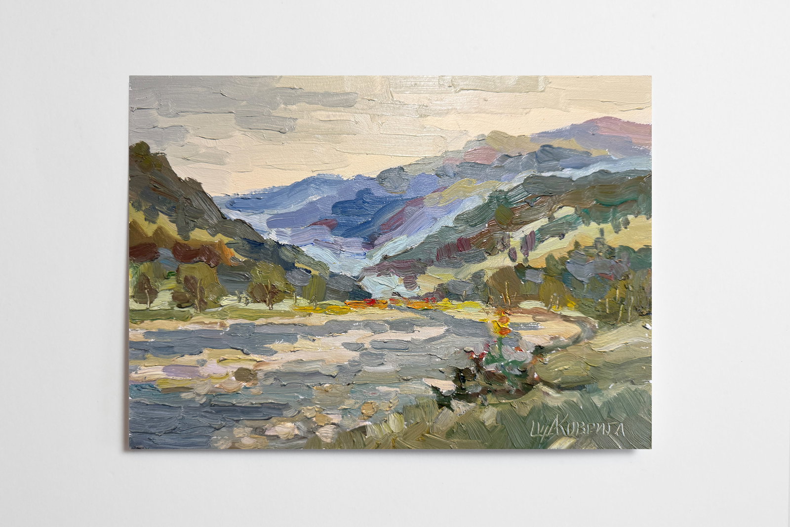 Oil painting river in the Carpathians K. Leonid - 2