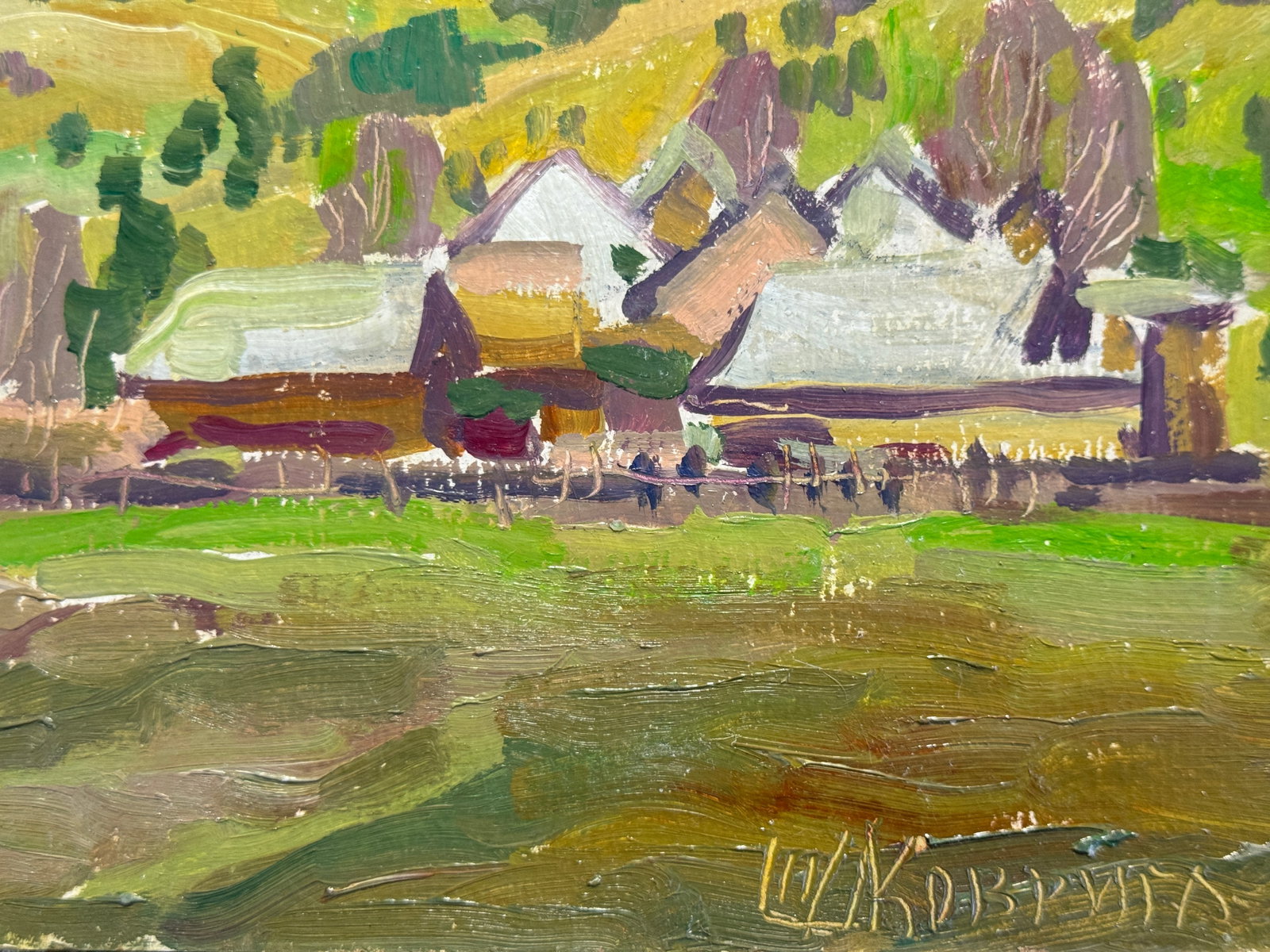 Oil painting Carpathian mountain resort K. Leonid - 4