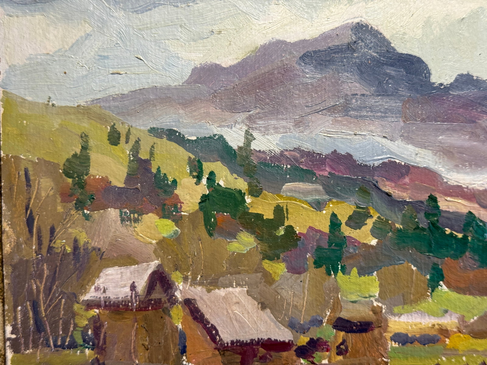 Oil painting Carpathian mountain resort K. Leonid - 2