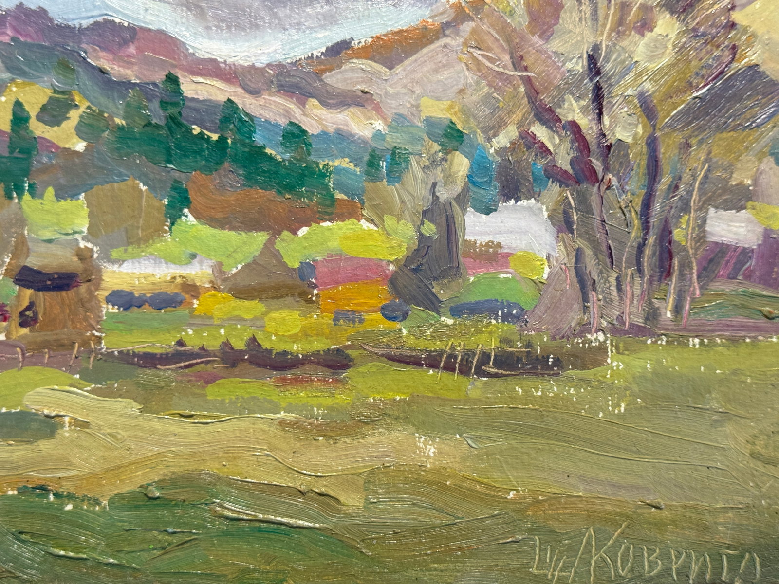 Oil painting Carpathian mountain resort K. Leonid - 4