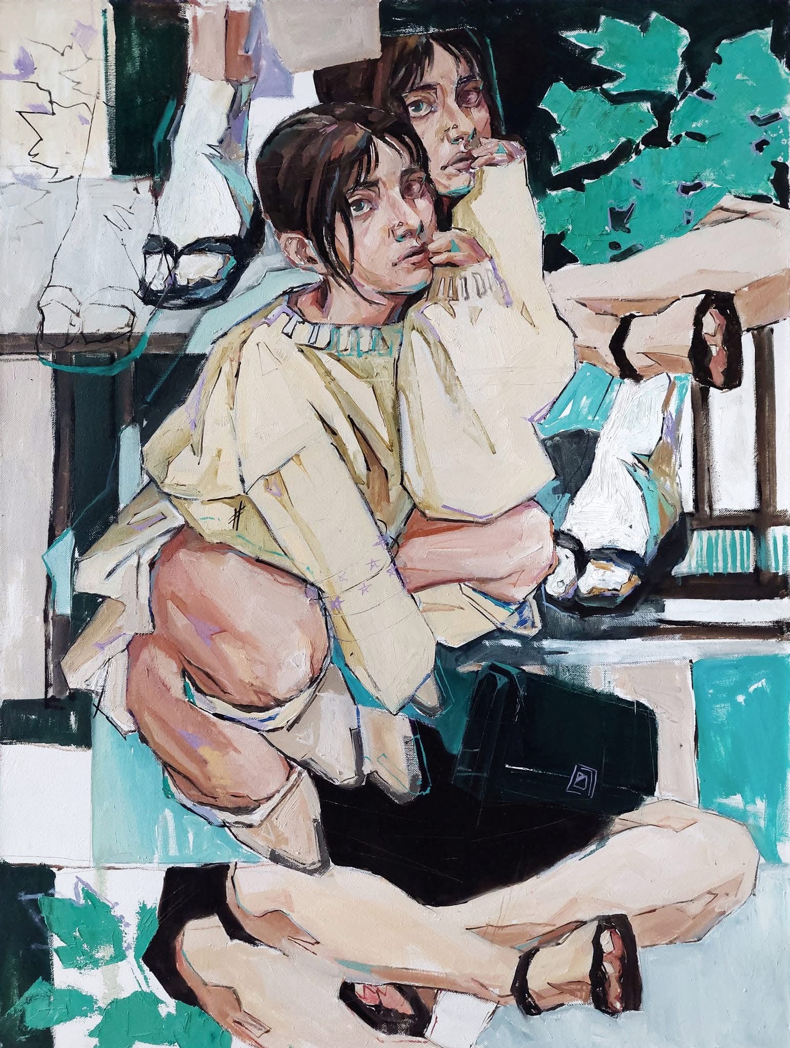 Oil painting Girl Katya F: Title: Oil painting Girl Katya F Description: 01Kt Painter: Katya F. S?ze: 80x60 cm/ 31.49x23.62 inches Components: oil, canvas Original painting CONDITION: exellent ERA: 2022 ARTIST: Katya F is a con