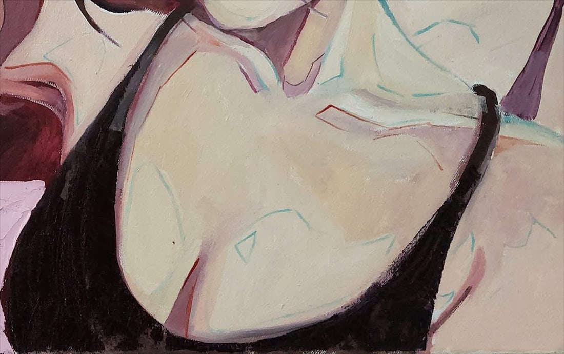 Oil painting Burgundy Katya F - 3