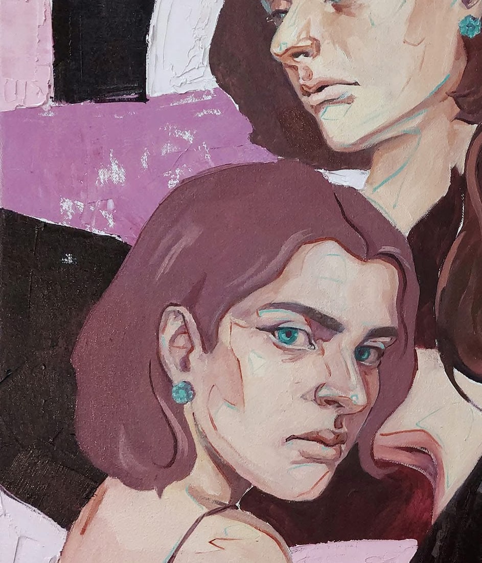 Oil painting Burgundy Katya F - 5