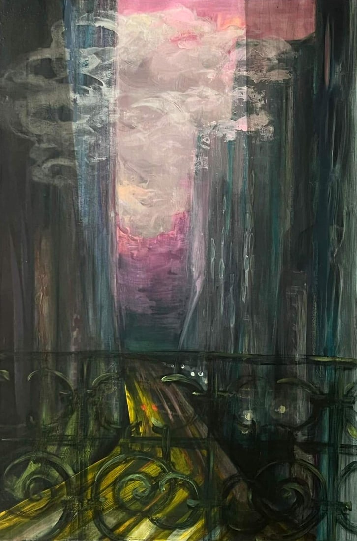 Acrylic painting Saturday evening Natalia V.: Title: Acrylic painting Saturday evening Natalia V. Description: 04Vc Painter: Natalia V. S?ze: 75x50 cm/ 29.52x19.68 inches Components: acrylic, canvas Original painting CONDITION: exellent ERA: