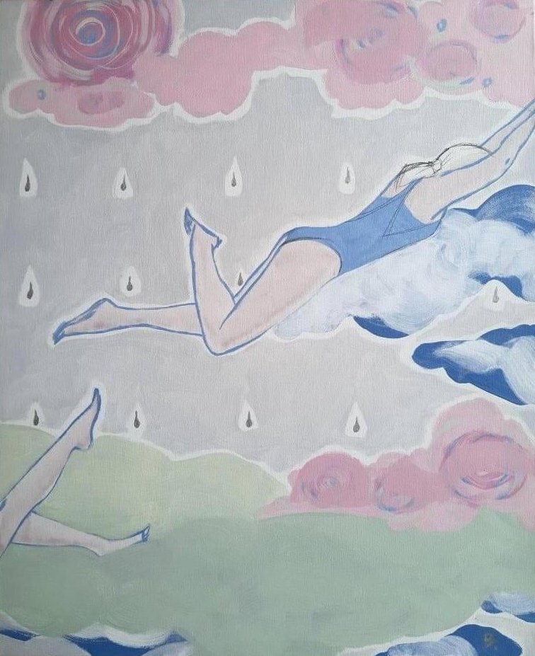Acrylic painting retreat Natalia V.: Title: Acrylic painting retreat Natalia V. Description: 10Vc Painter: Natalia V. S?ze: 55x45 cm/ 21.65x17.71 inches Components: acrylic, canvas Original painting CONDITION: exellent ERA: 2017 ARTIST:
