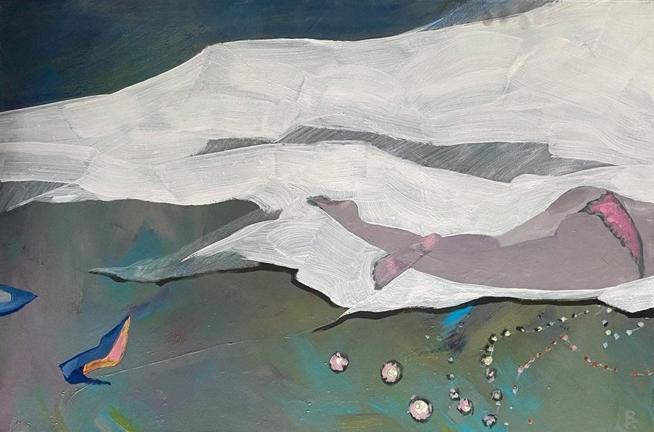 Acrylic painting uneventful evening Natalia V.: Title: Acrylic painting uneventful evening Natalia V. Description: 11Vc Painter: Natalia V. S?ze: 50x75 cm/ 19.68x29.52 inches Components: acrylic, canvas Original painting CONDITION: exellent ERA: