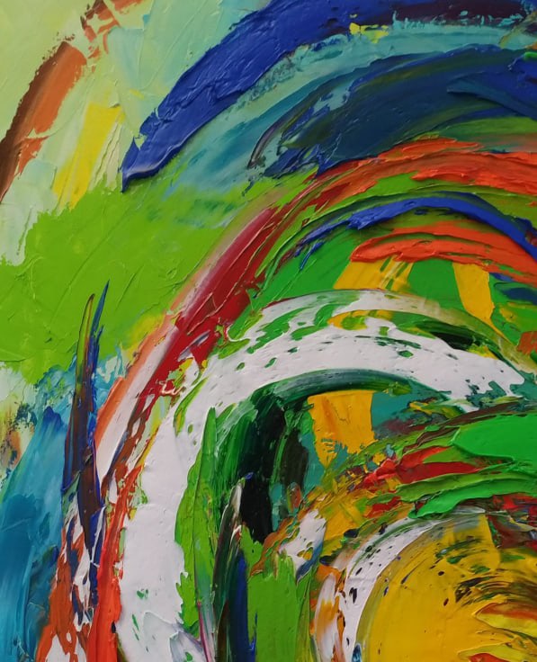 Abstract Oil painting center of the universe Nina L - 2