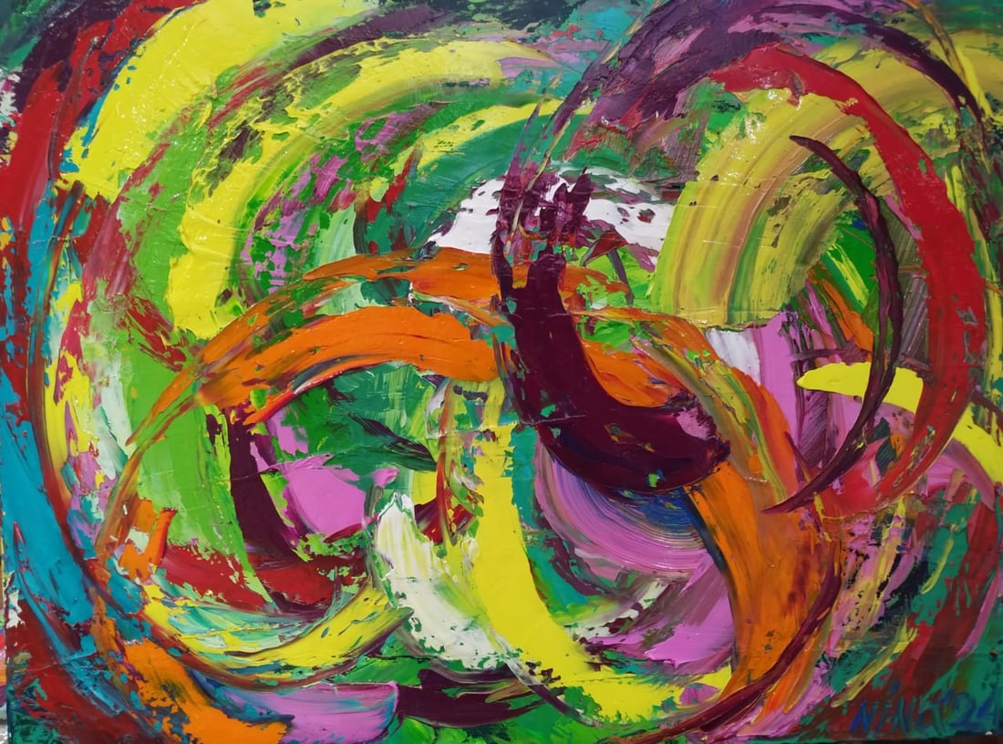 Abstract Oil painting SURF Nina L: Title: Abstract Oil painting SURF Nina L Description: 08Lt Painter: Nina L. S?ze: 60x80 cm/ 23.62x31.49 inches Components: oil, canvas Original painting CONDITION: exellent ERA: 2024 ARTIST: She was b