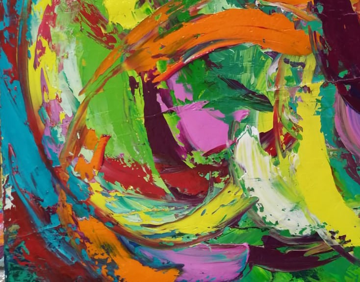 Abstract Oil painting SURF Nina L - 7
