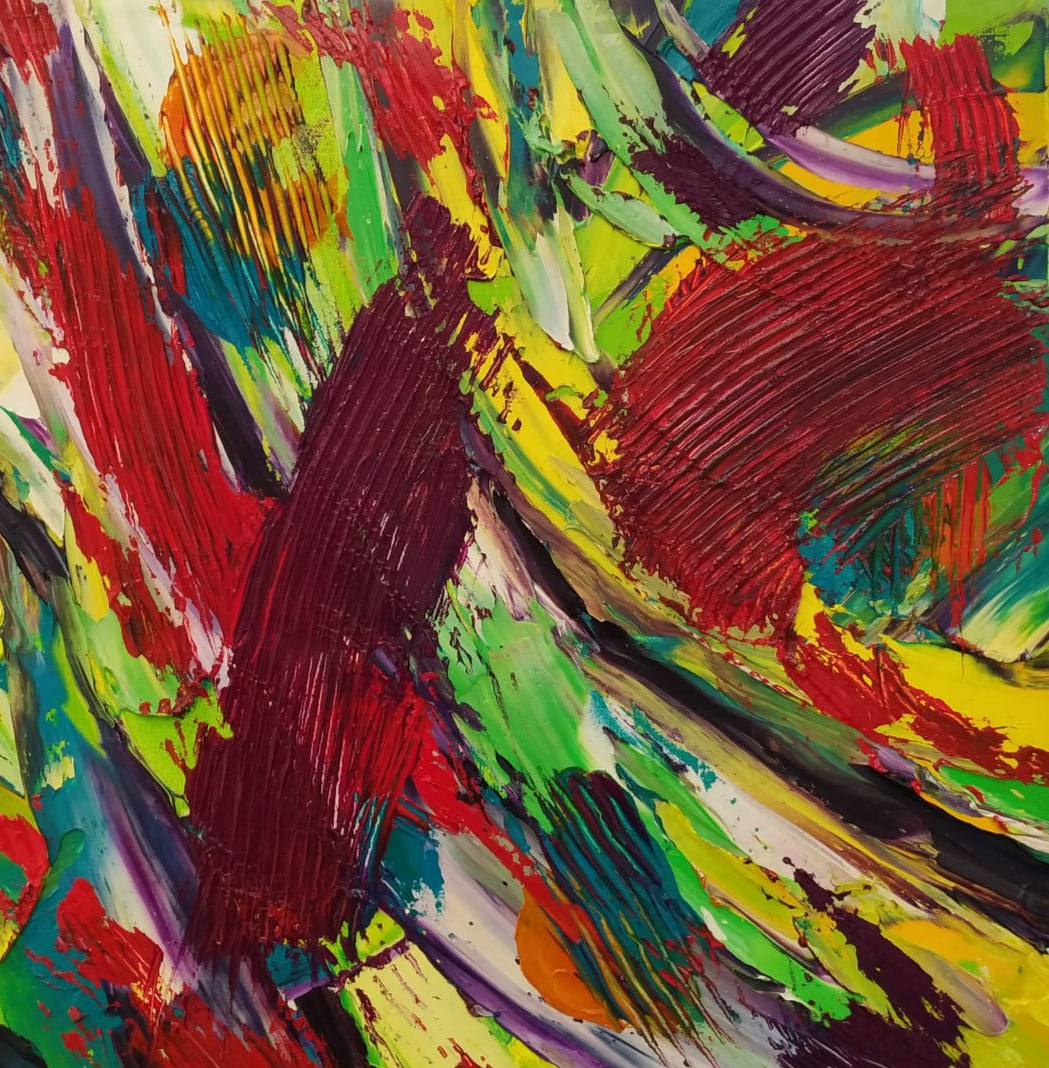 Abstract Oil painting Flight Nina L - 9