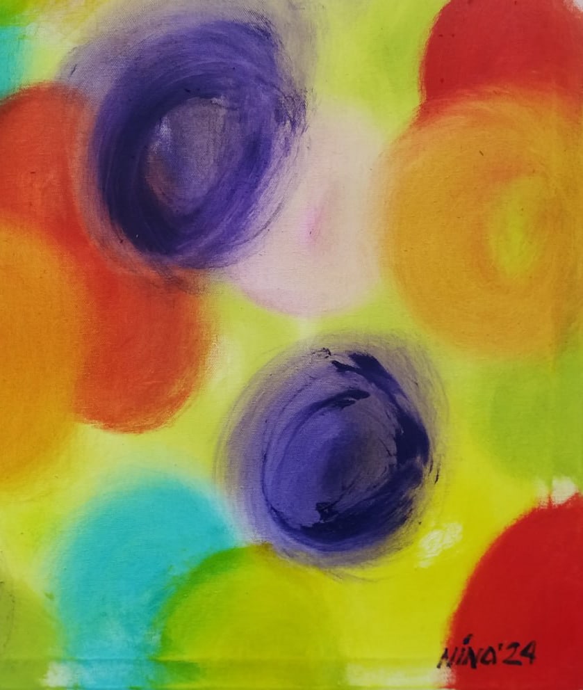 Abstract Oil painting Colored dreams Nina L - 5