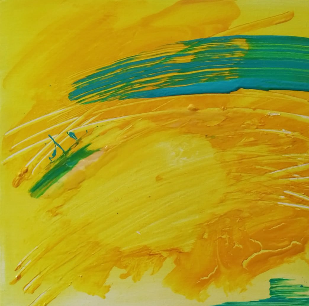Abstract Oil painting Yellow Nina L - 2