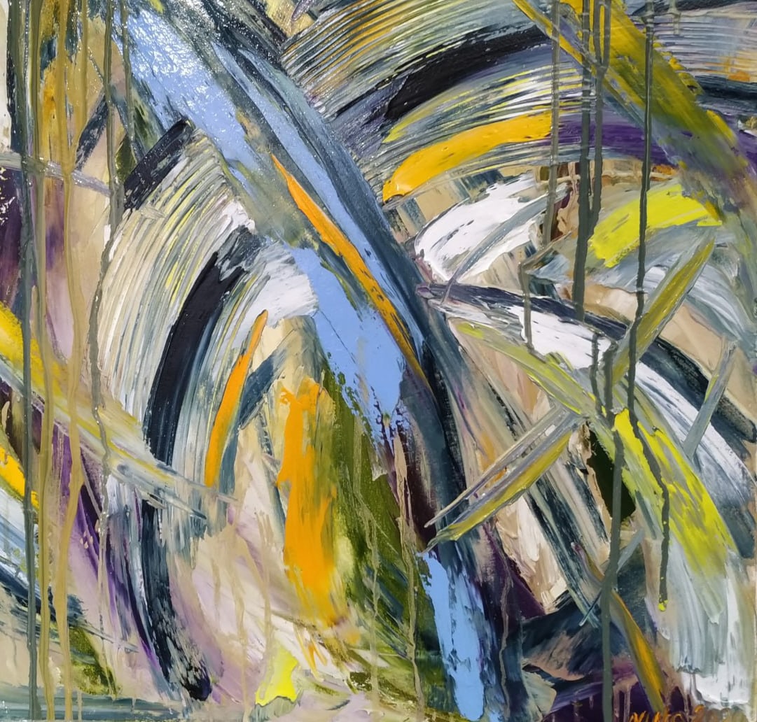 Abstract Oil painting Rain Nina L - 5