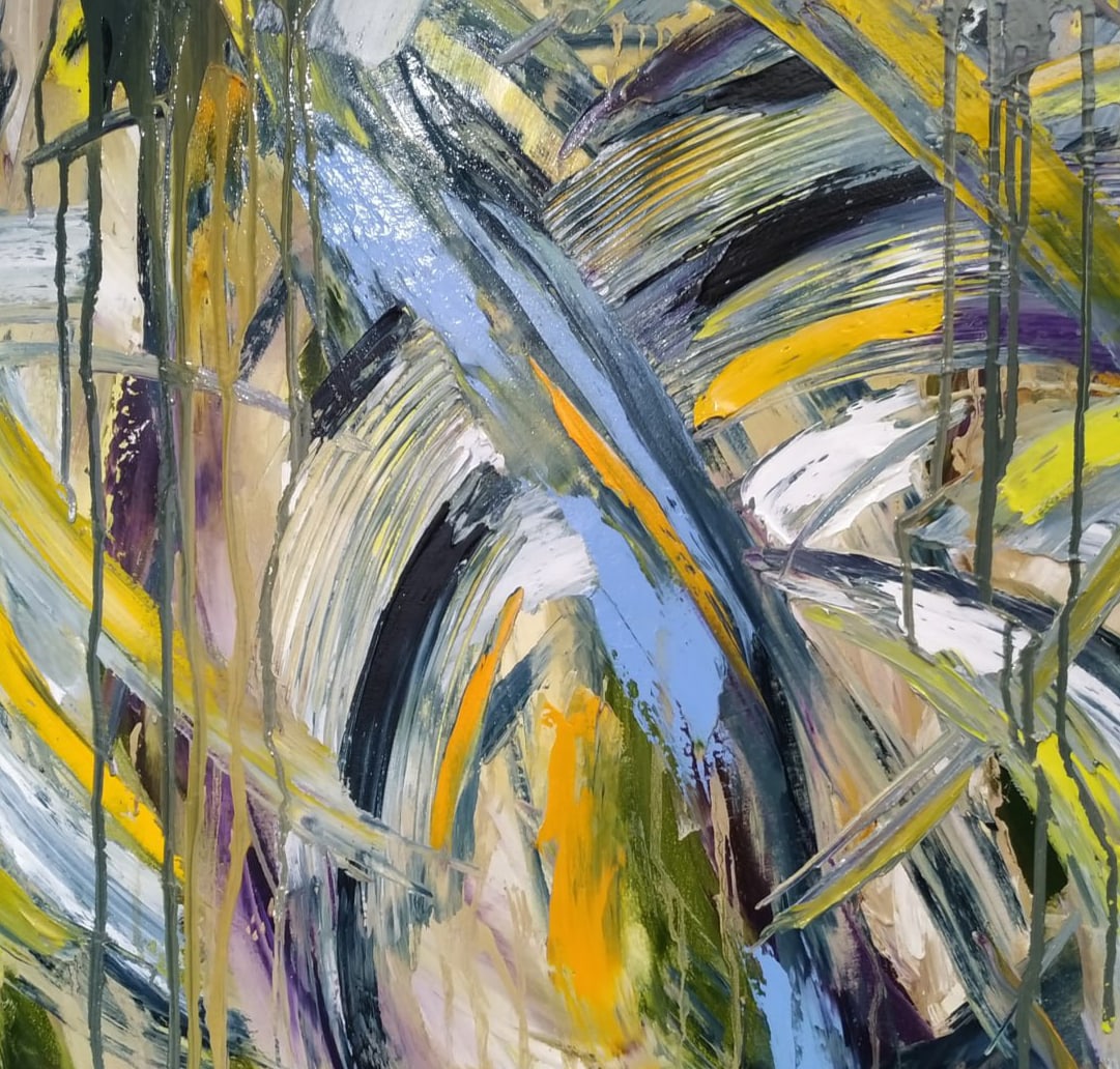 Abstract Oil painting Rain Nina L - 6