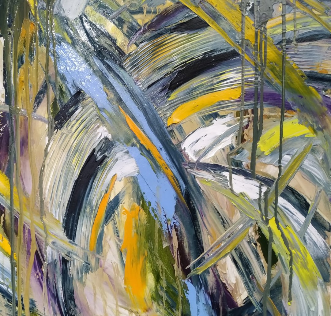 Abstract Oil painting Rain Nina L - 8