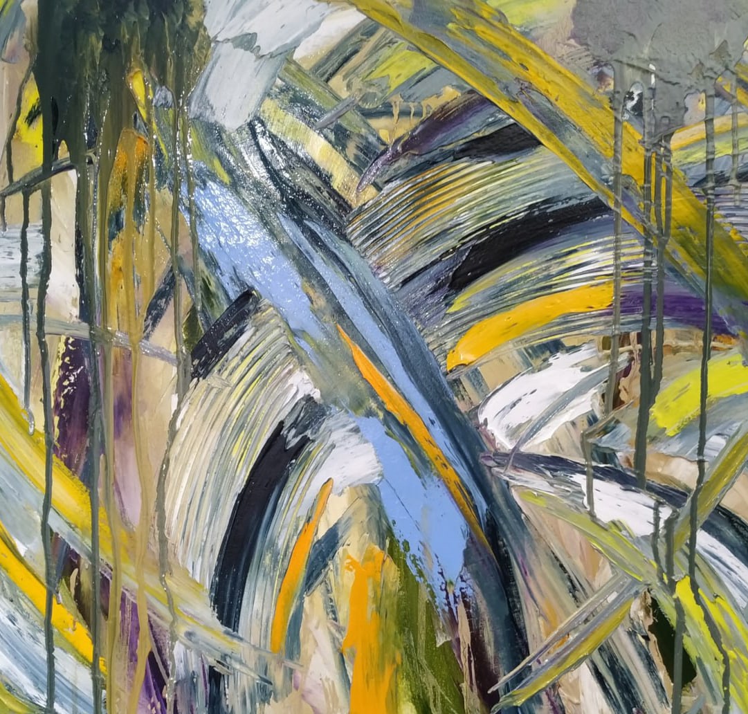 Abstract Oil painting Rain Nina L - 9