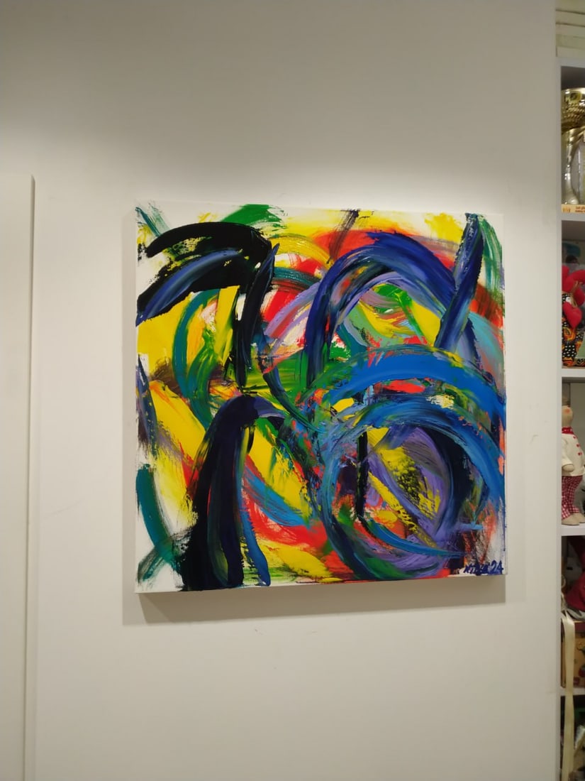 Abstract Oil painting Flight Nina L - 10