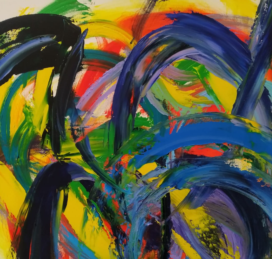 Abstract Oil painting Flight Nina L - 7