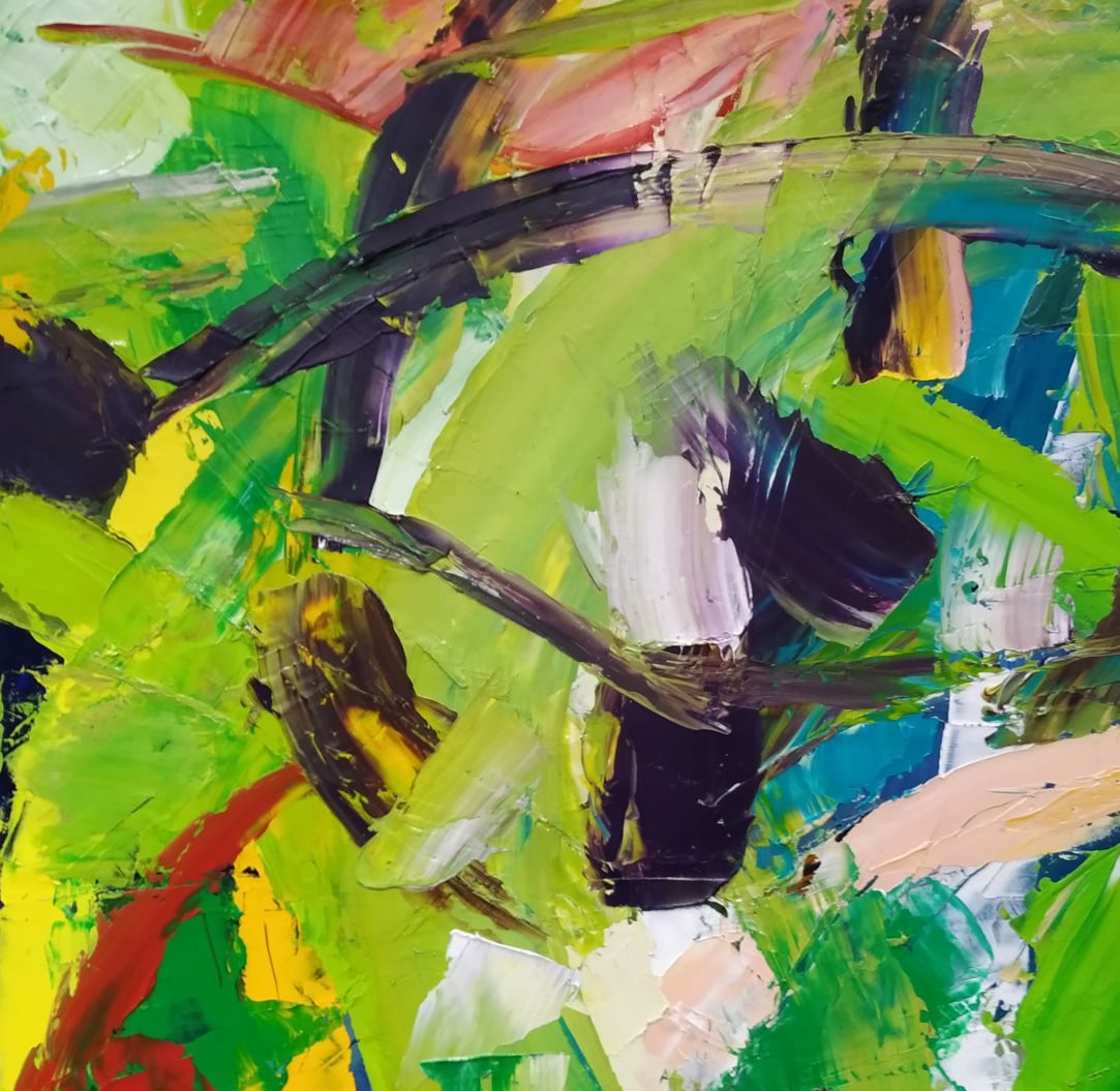 Abstract Oil painting In flight Nina L - 2