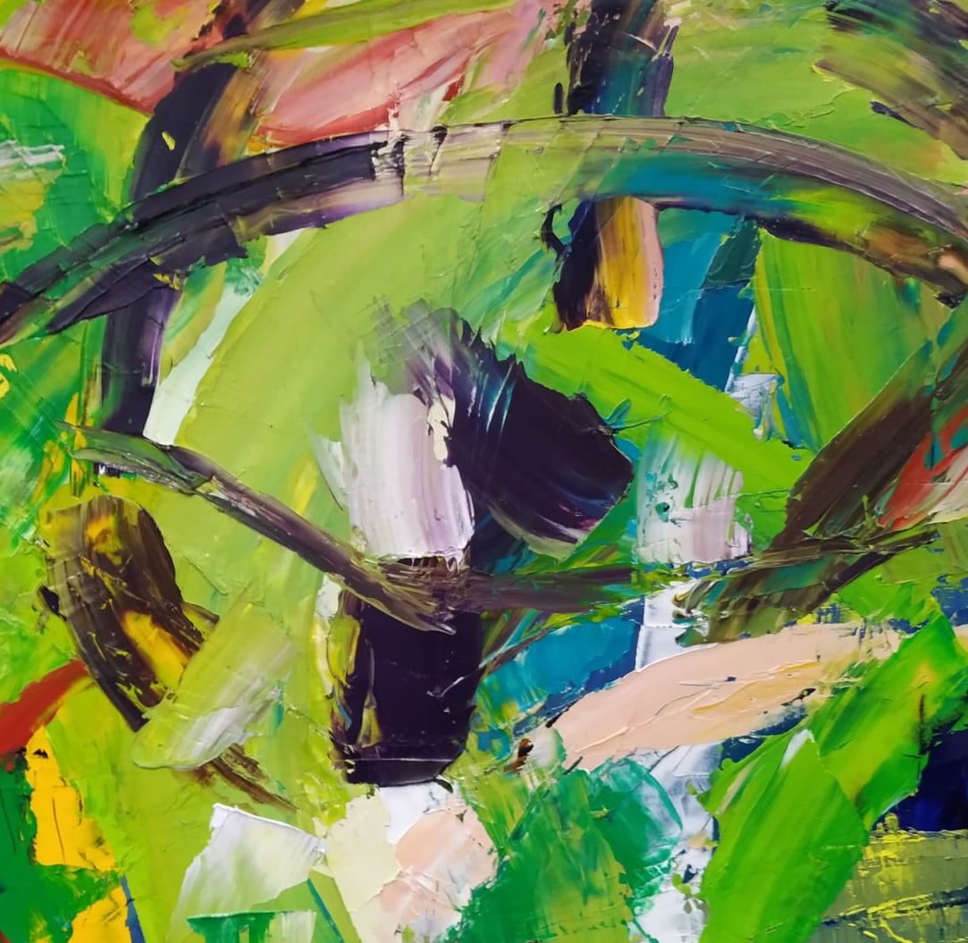 Abstract Oil painting In flight Nina L - 3