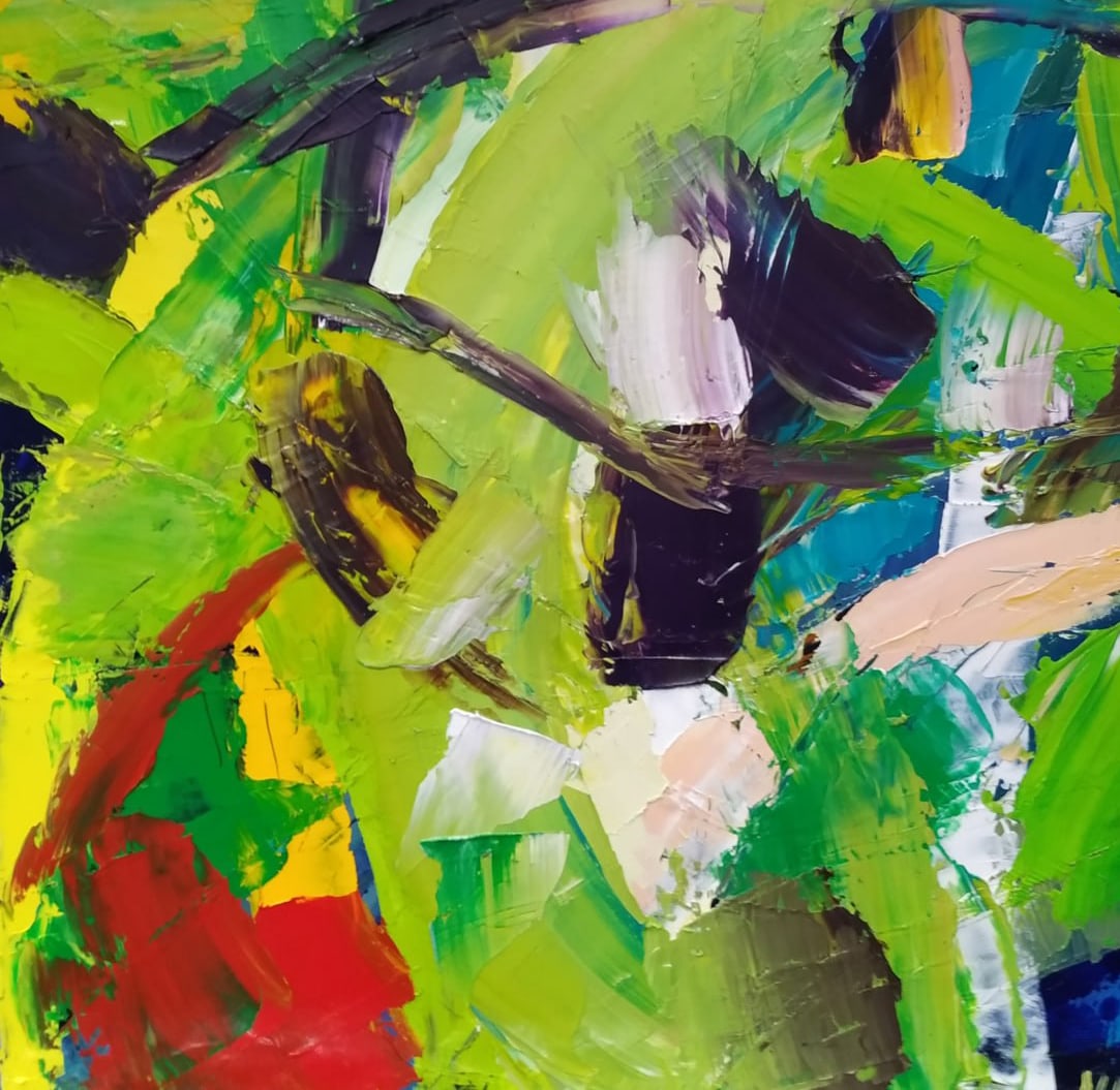 Abstract Oil painting In flight Nina L - 4