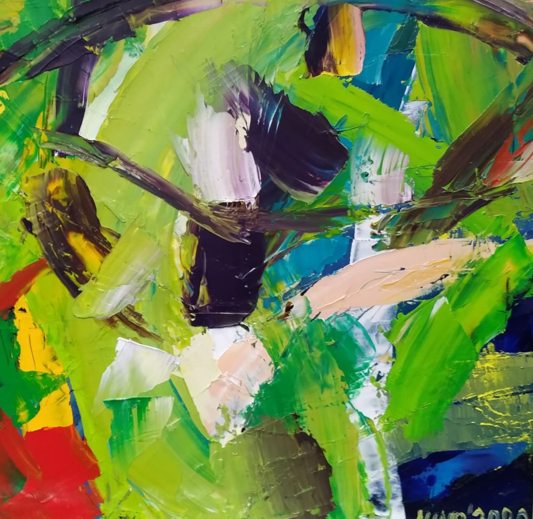 Abstract Oil painting In flight Nina L - 5