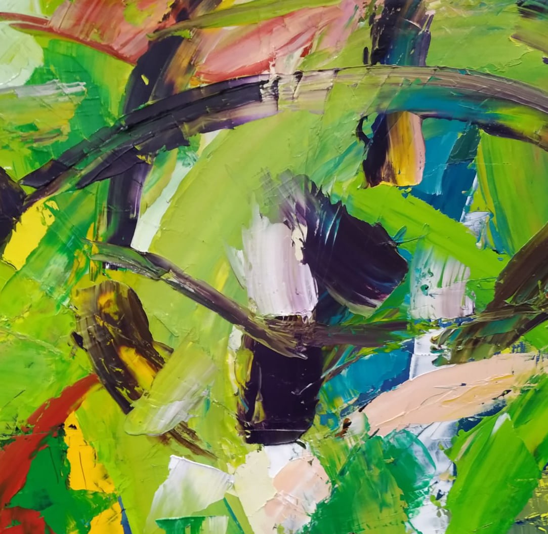 Abstract Oil painting In flight Nina L - 7