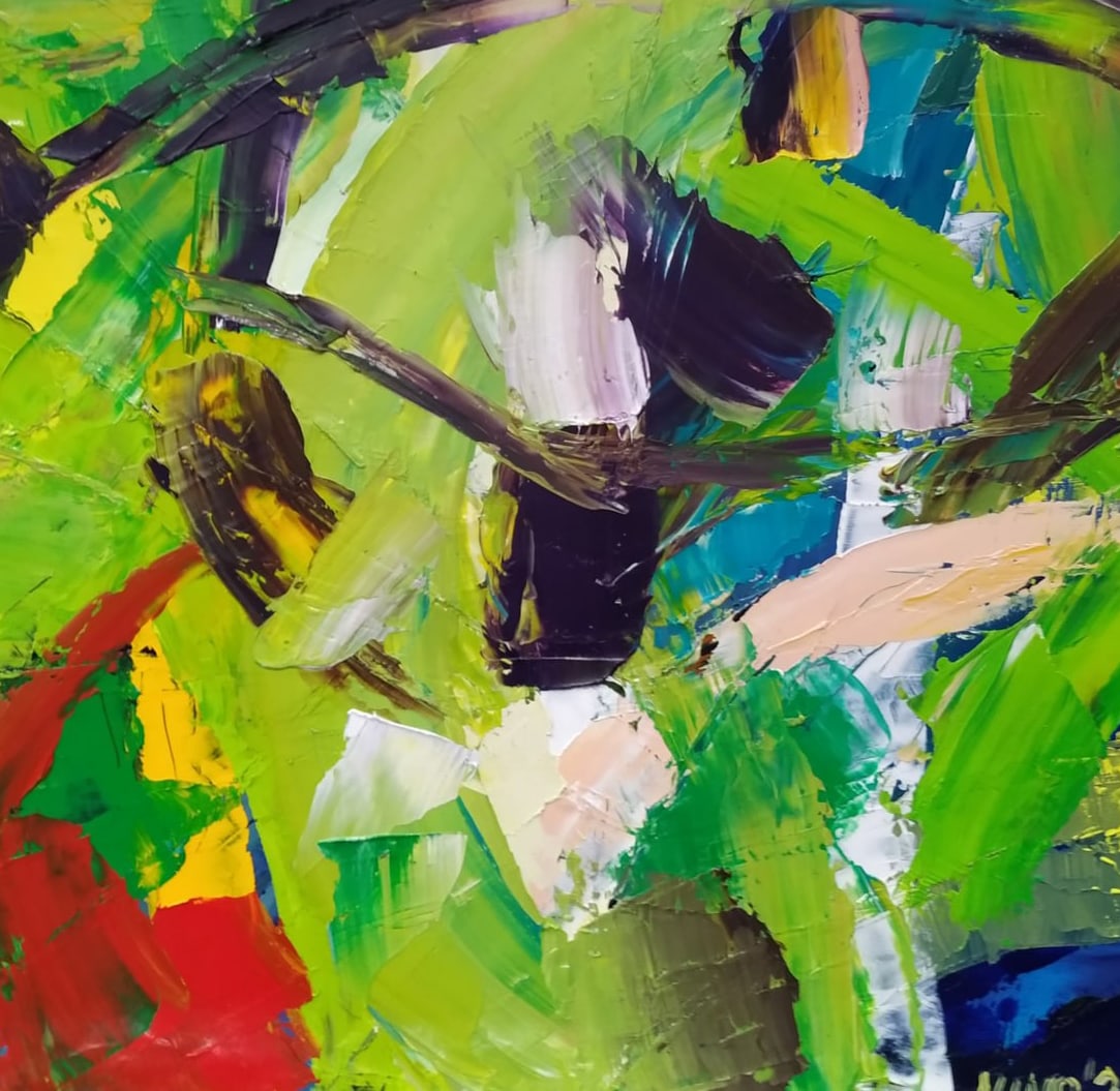Abstract Oil painting In flight Nina L - 8