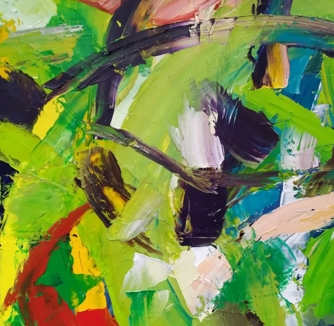 Abstract Oil painting In flight Nina L - 9