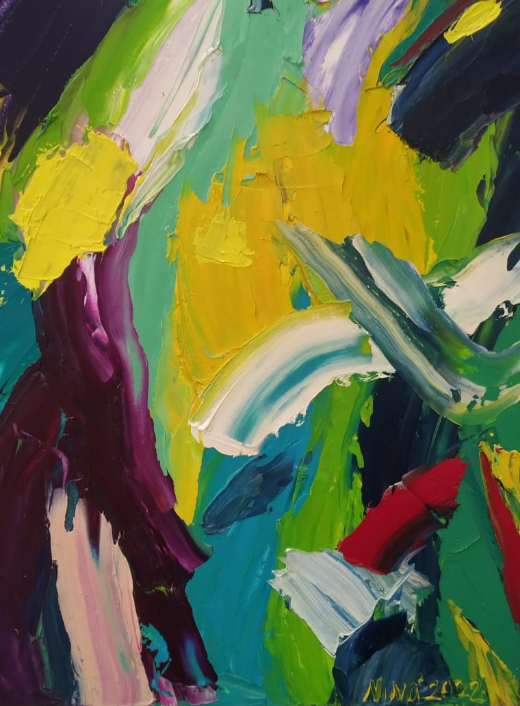 Abstract Oil painting sleep Nina L - 8