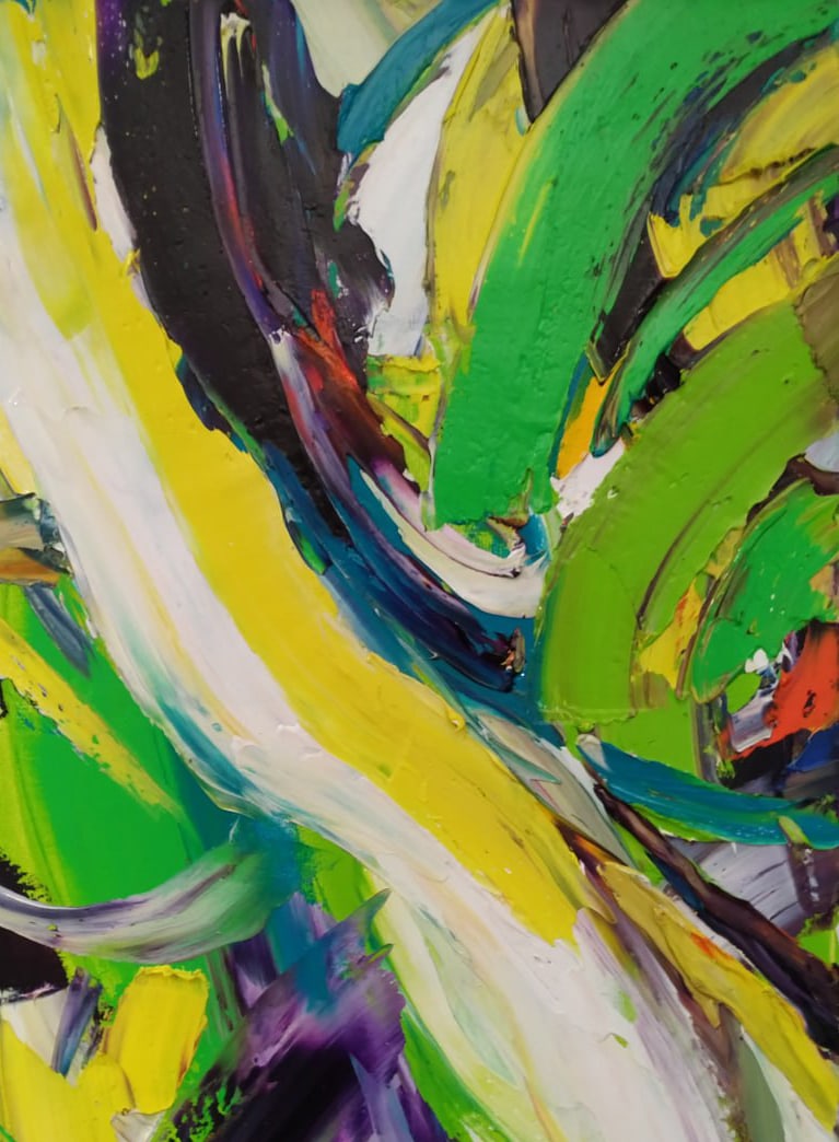 Abstract Oil painting Flow Nina L - 7