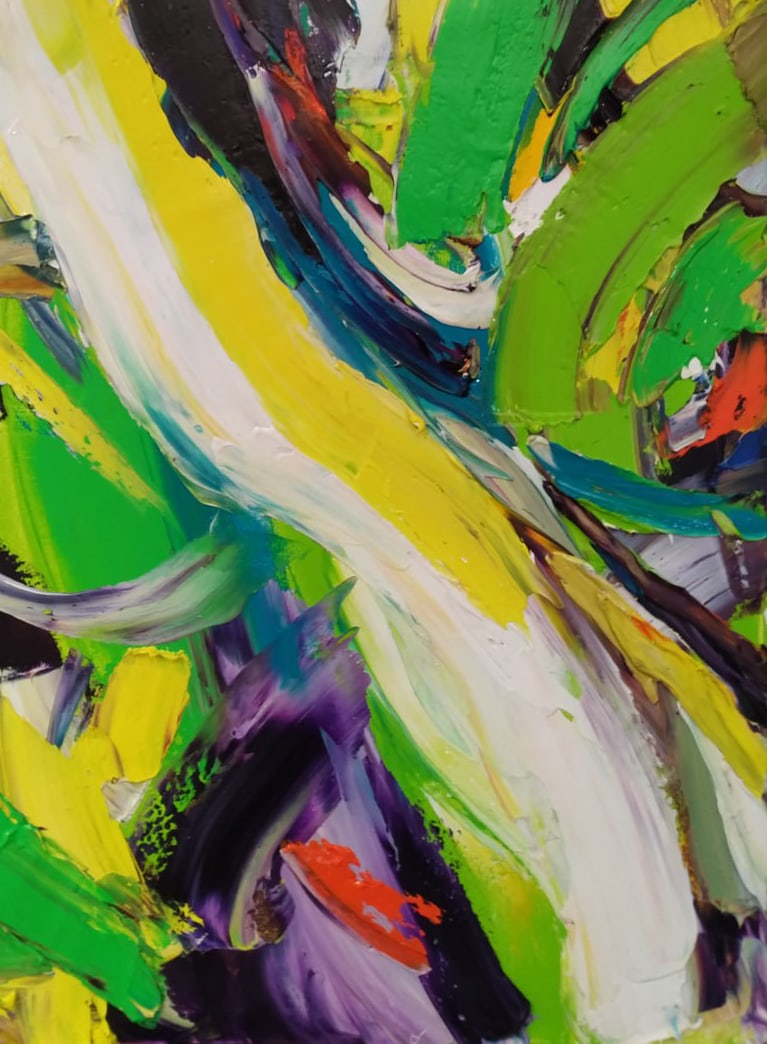 Abstract Oil painting Flow Nina L - 9