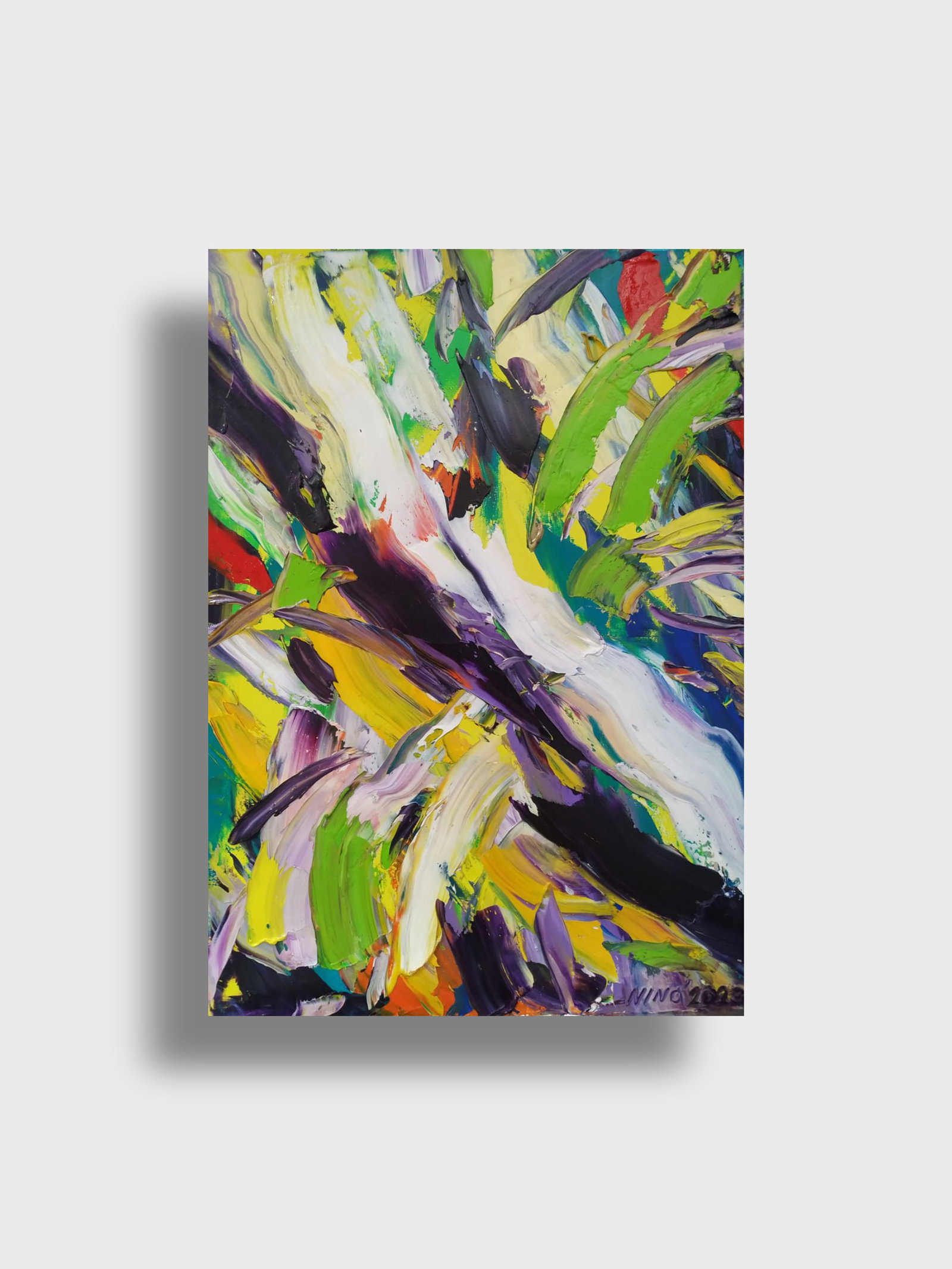 Abstract Oil painting Flow Nina L - 10
