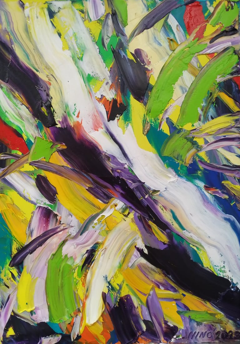 Abstract Oil painting Flow Nina L: Title: Abstract Oil painting Flow Nina L Description: 76Lt Painter: Nina L. S?ze: 70x50 cm/ 27.55x19.68 inches Components: oil, canvas Original painting CONDITION: exellent ERA: 2023 ARTIST: She was b