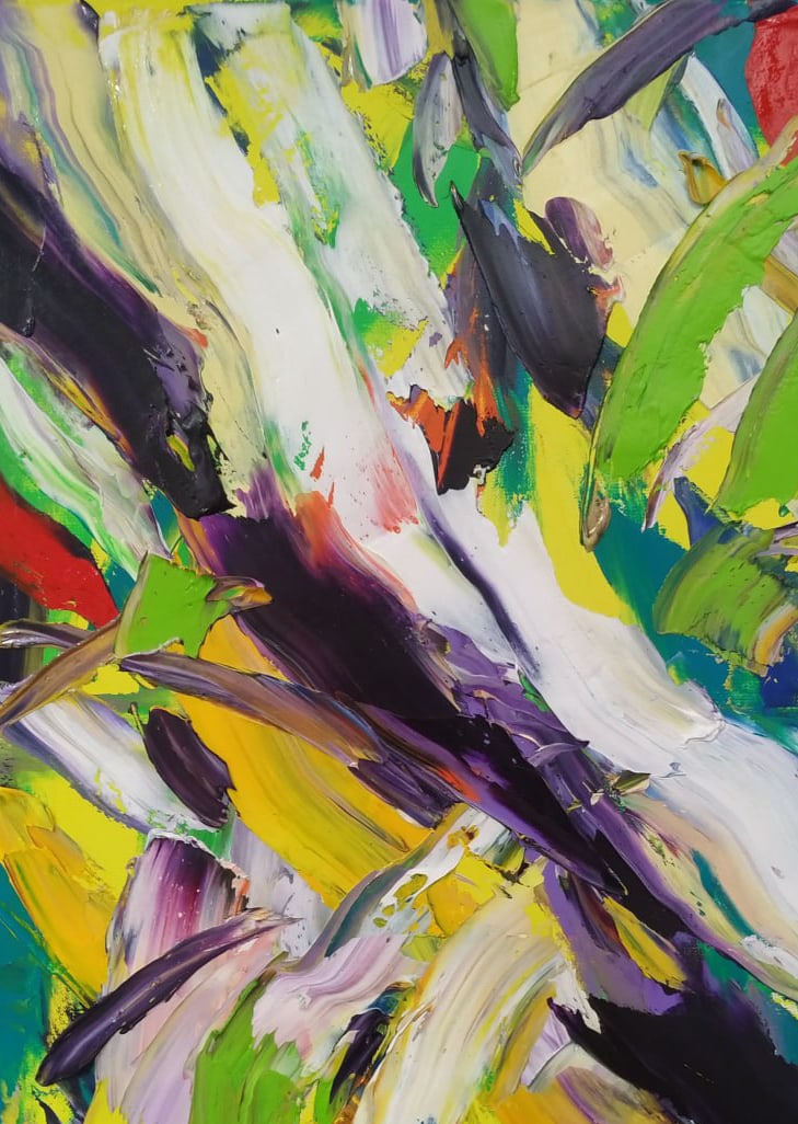 Abstract Oil painting Flow Nina L - 2