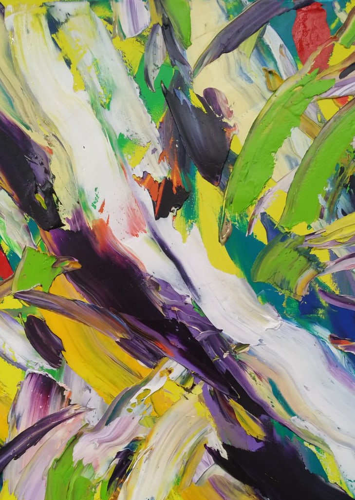 Abstract Oil painting Flow Nina L - 7