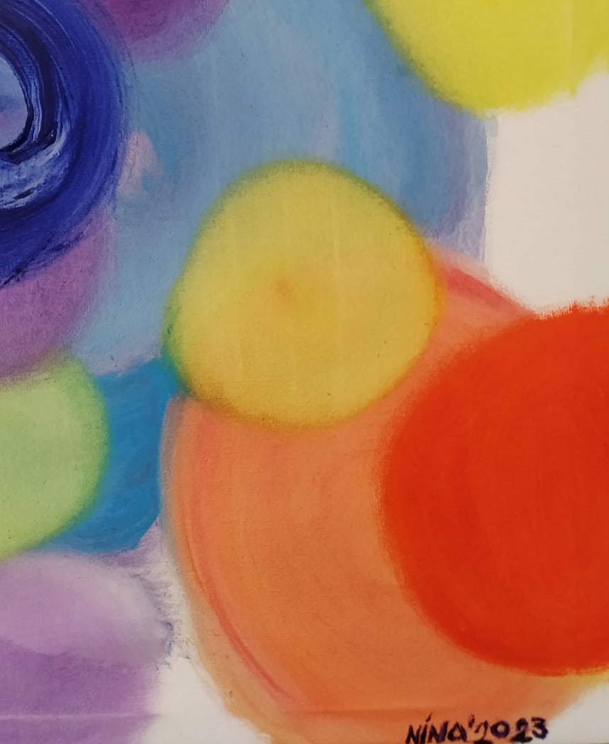 Abstract Oil painting Colored dreams Nina L - 5