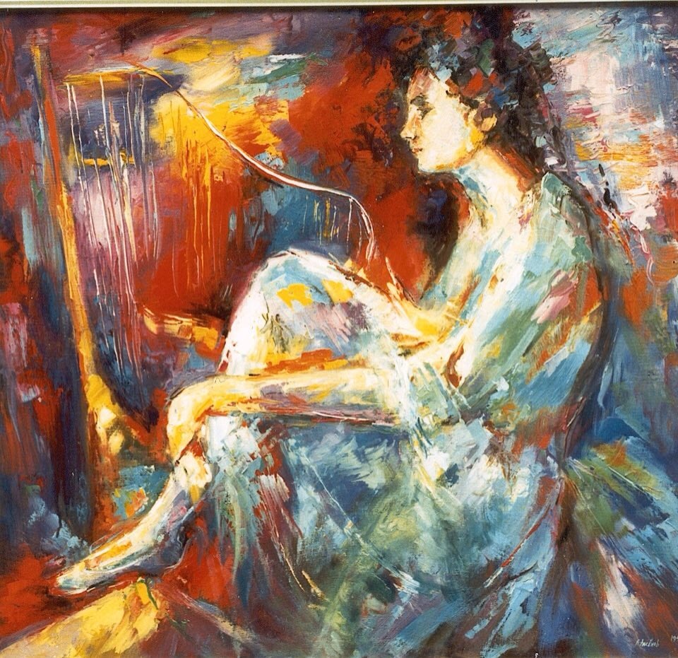 Oil painting Muse Calm Vadim Os'onov: Title: Oil painting Muse Calm Vadim Os'onov Description: 07AXE Painter: Os'onov Vadim S?ze: 110x90 cm/43,3x35,4 inch Components: oil, canvas Original painting CONDITION: exellent ERA: 2004 Vadim