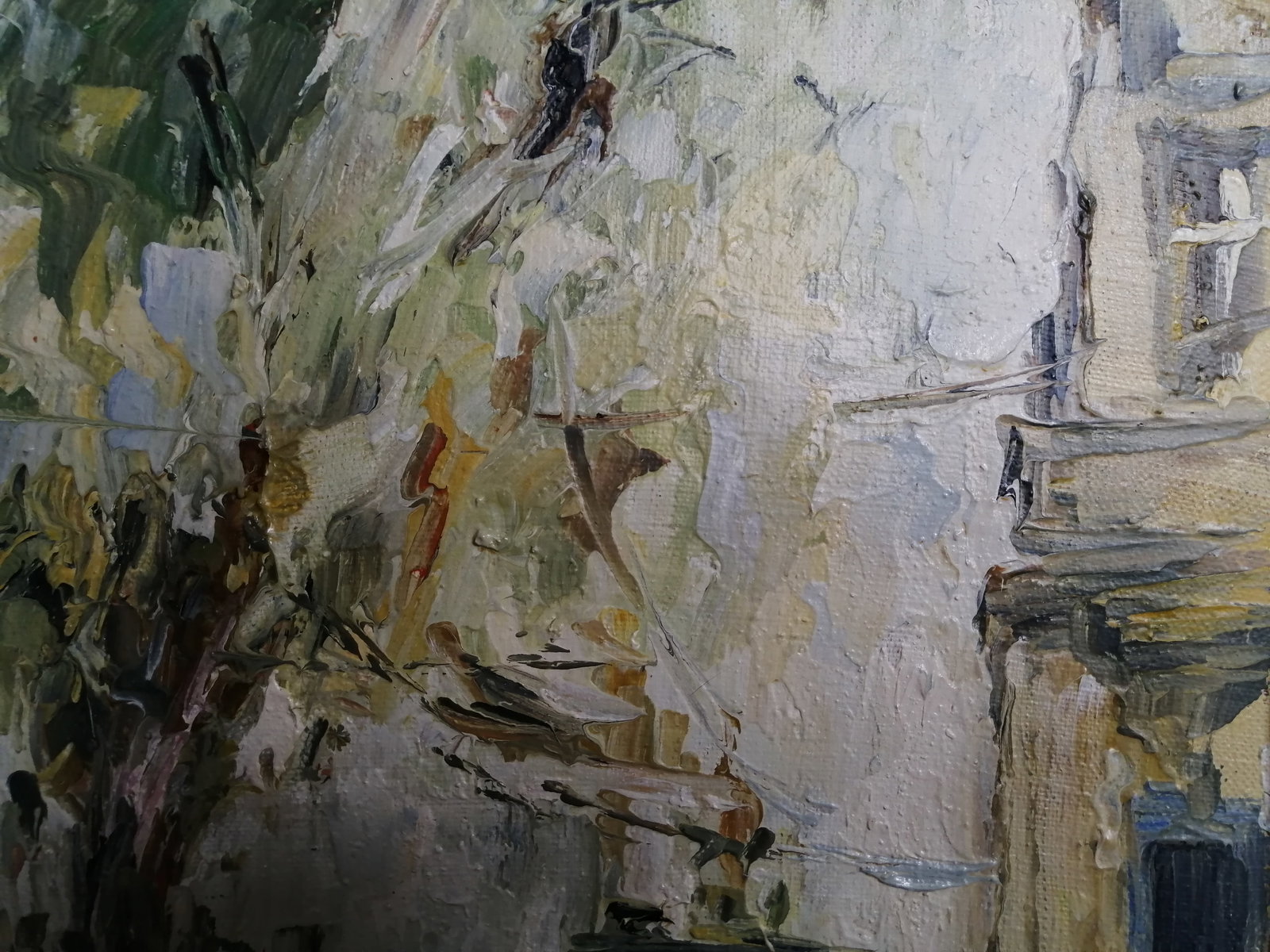 Oil painting Lviv tram Vadim Os'onov - 2