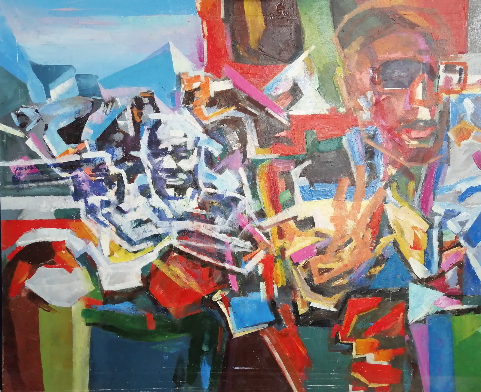 Oil painting Rap Vadim Os'onov: Title: Oil painting Rap Vadim Os'onov Description: 28AXE Painter: Os'onov Vadim S?ze: 100x80 cm/39,3x31,4 inch Components: oil, canvas Original painting CONDITION: exellent ERA: 2008 Vadim Os'ono